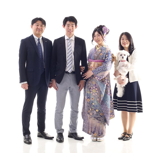 成人式の家族写真 ペットフォト