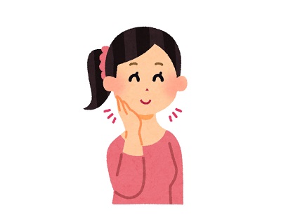 小顔の女性のイラスト
