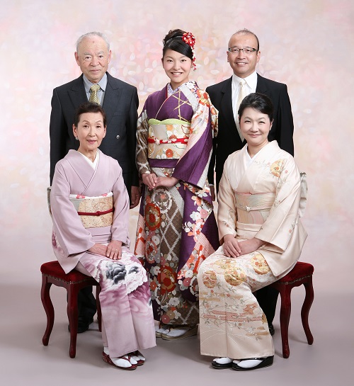 成人式家族写真