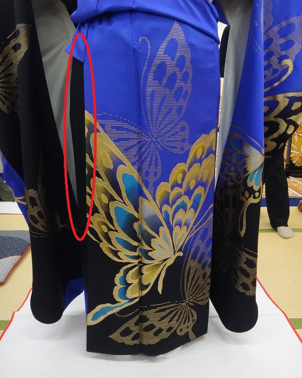 振袖 上前 身巾狭い