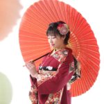 赤色のママ振袖