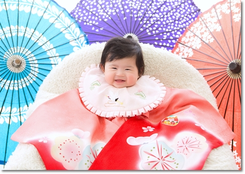女の子お宮参り記念写真