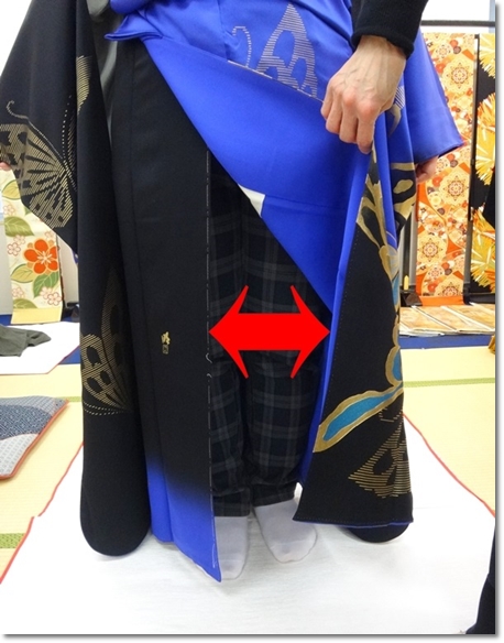 振袖下前 身巾が狭くサイズ合わない