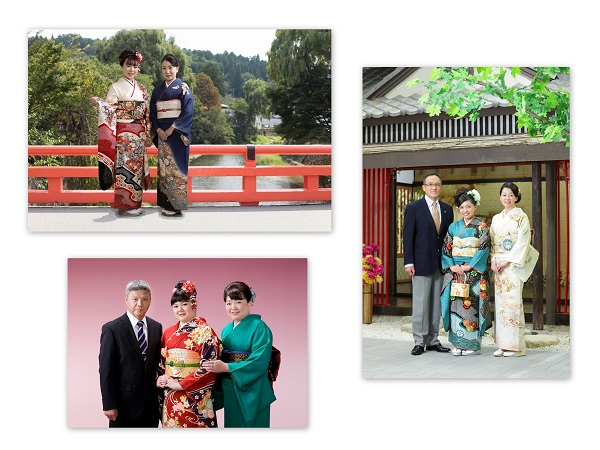 成人式の家族写真で母親の着物の種類と色