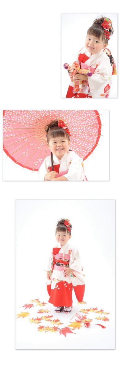 白地の3才用の着物