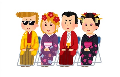 荒れる成人式 不良イラスト
