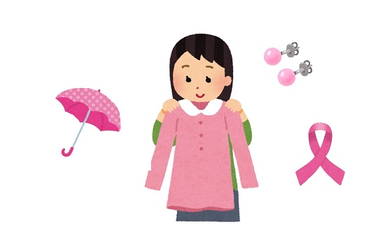 ピンク色が好きな女性のイラスト