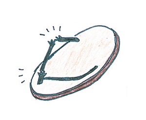 鼻緒が切れた草履のイラスト