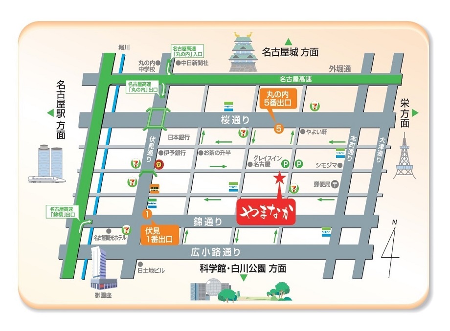 きものやまなか地図