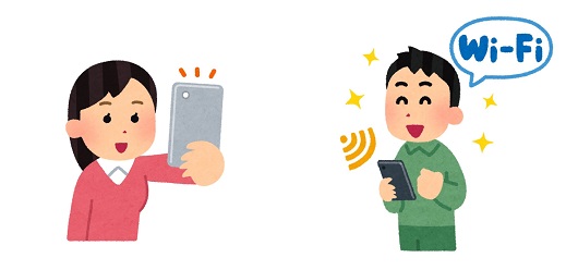 LINEのビデオ通話で会話する夫婦