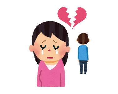 失恋した女性のイラスト