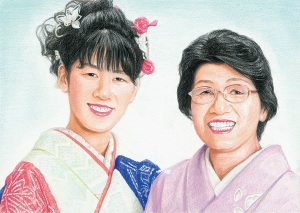 おばあ様と お嬢様の肖像画