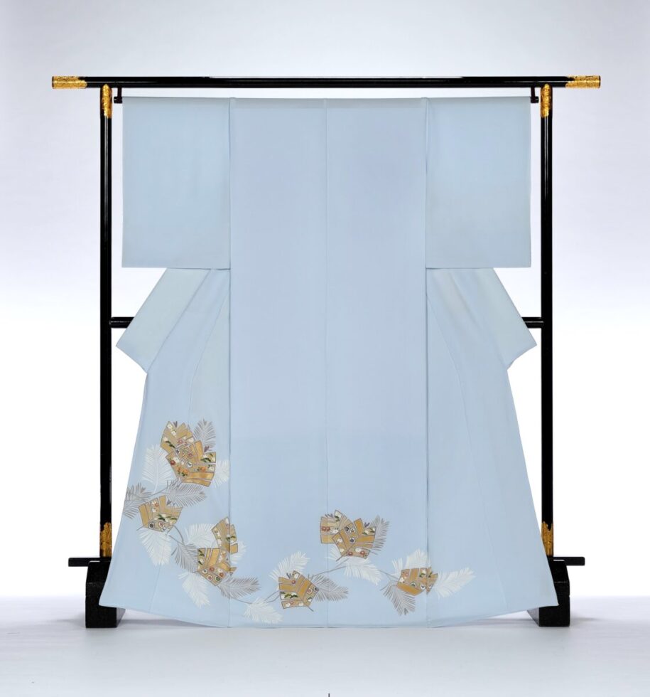 水色 色留袖 若松に吉祥文様