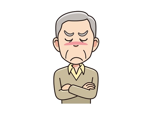 怒ったおじいちゃんのイラスト