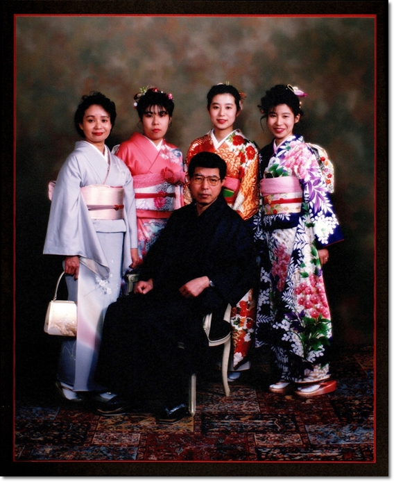 ママ振袖 昔の成人式 家族写真